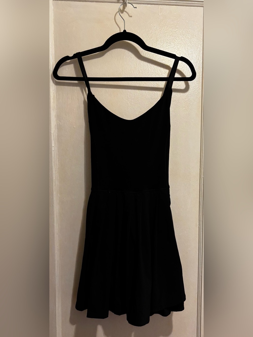 Aerie Black Exercise Dress Athletic Mini Dress Built In Shorts Size M